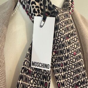 Moschino Leopard Silk Scarf